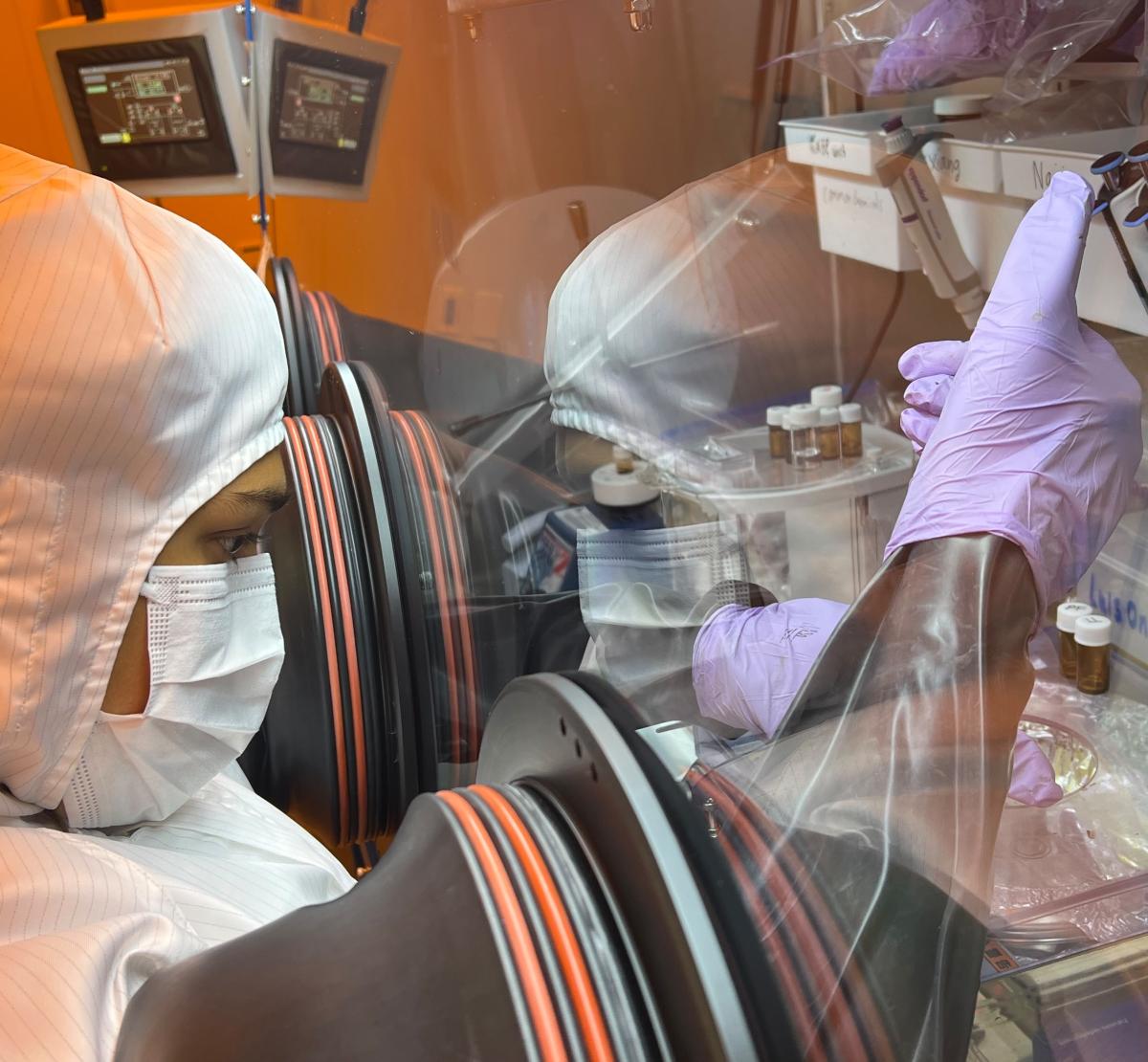 Ritaja in lab gear handling instrumentation. 